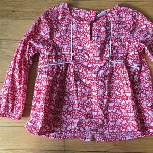 Gap red and white print top